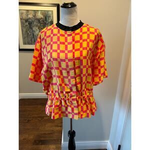 Marni Yellow Pink Viscose Blend Blouse SZ European 48 Portugal NWOT